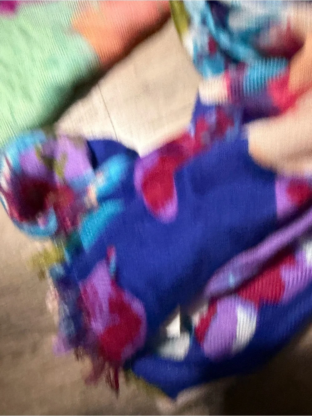 Set of 2 Floral Multicolor scarves - vibrant color